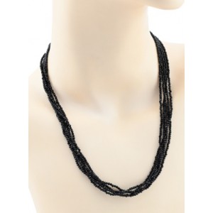 Бусы из циркона 5 нитей шарик гр.2мм цвет черный, 49см