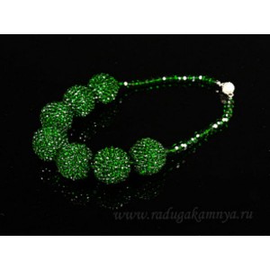 Колье из циркона " Шар " цвет зеленый, 49см Колье из циркона " Шар " цвет зеленый, 49см