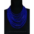 Колье из циркона 14нитей синий, 44см Колье из циркона 14нитей синий, 44см