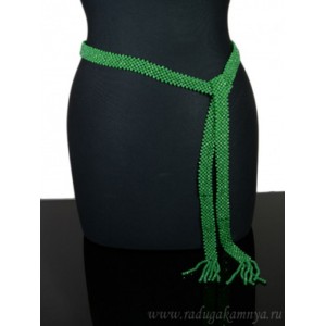 Пояс кушак плетеный из циркона цвет зеленый, 150см