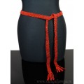 Пояс кушак плетеный из циркона цвет красный, 150см Пояс кушак плетеный из циркона цвет красный, 150см