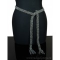Пояс кушак плетеный из циркона цвет серый, 150см Пояс кушак плетеный из циркона цвет серый, 150см