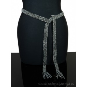 Пояс кушак плетеный из циркона цвет серый, 150см