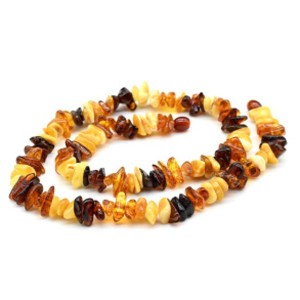 Бусы из янтаря галтовка молочный, светло-коньячный, коньячный, 50см