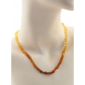 Бусы из янтаря змейка овальчики 5*7мм цвет  радуга лимонно-коньячная, 45см
