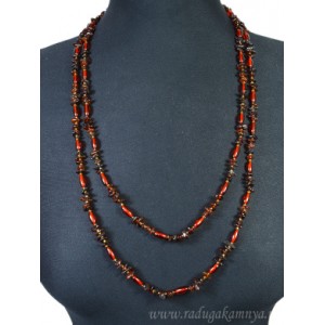 Бусы из янтаря крошка, овал коньячный, 150см