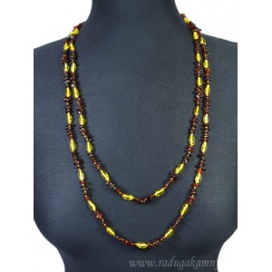 Бусы из янтаря крошка, овал коньячный, лимонный, 150см Бусы из янтаря крошка, овал коньячный, лимонный, 150см