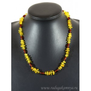 Бусы из янтаря крошка, овал лимонный, коньячный, 50см