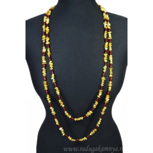 Бусы из янтаря крошка, овал молочный, коньячный, 200см