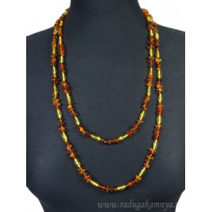 Бусы из янтаря крошка, овал св.коньячный, лимонный, 150см Бусы из янтаря крошка, овал св.коньячный, лимонный, 150см