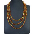Бусы из янтаря крошка, овал св.коньячный, лимонный, 200см