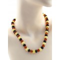 Бусы из янтаря кукуруза 10мм цвет  молочный, коньячный, вишня, 47см