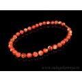 Бусы из янтаря мозаика шарик 12мм красный, 47см Бусы из янтаря мозаика шарик 12мм красный, 47см