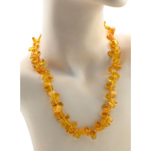 Бусы из янтаря облепиха цвет  медовый, 52см