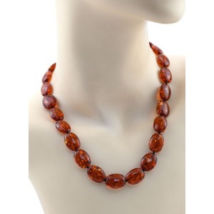 Бусы из янтаря овал 13*18мм цвет  коньячный, 47см