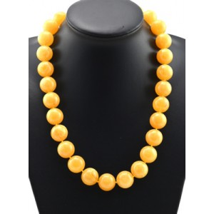 Бусы из янтаря шарик 18мм медовый, 56см