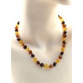Бусы янтарные рис с гранями цвет  медовый, коньячный, 45см