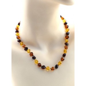 Бусы янтарные рис с гранями цвет  медовый, коньячный, 45см