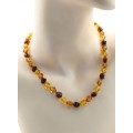 Бусы янтарные рис с гранями цвет  медовый, коньячный, 45см