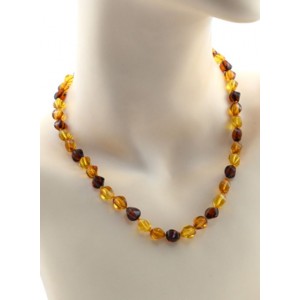 Бусы янтарные рис с гранями цвет  медовый, коньячный, 45см