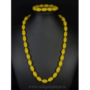 Набор из янтаря бусы и браслет овал 10*16мм медовый, 55см Набор из янтаря бусы и браслет овал 10*16мм медовый, 55см