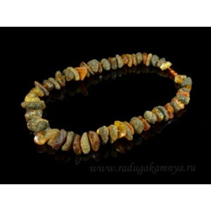 Колье из янтаря галтовка зеленый, 85,3гр, 54см Колье из янтаря галтовка зеленый, 85,3гр, 54см