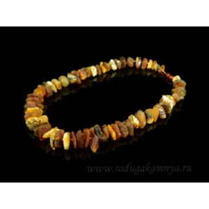 Колье из янтаря галтовка коньячный, 50,5гр, 54см