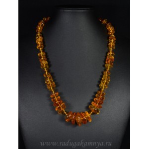Колье из янтаря галтовка с шариком медовый, 43,6гр, 53см Колье из янтаря галтовка с шариком медовый, 43,6гр, 53см