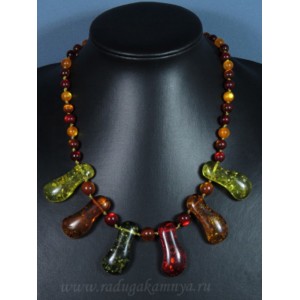 Колье из янтаря искусственного 6 русалок ассорти, 52см