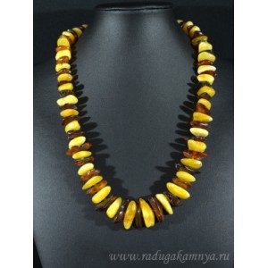 Колье из янтаря крошка молочно-медовый, коньячный, 53см Колье из янтаря крошка молочно-медовый, коньячный, 53см