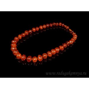 Колье из янтаря мятый шарик 11-16мм коньячный, 52см.