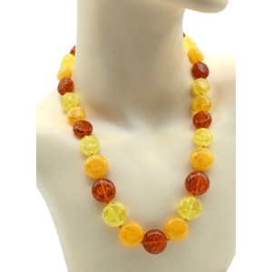 Колье из янтаря круг 15мм-19мм лимонный, медовый, коньячный, 52см Колье из янтаря круг 15мм-19мм лимонный, медовый, коньячный, 52см