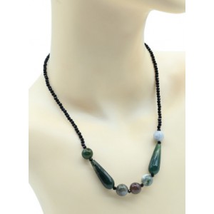 Колье с яшмой и цирконом шарик гр.3мм, 48см Колье с яшмой и цирконом шарик гр.3мм, 48см