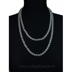 Бусы шарик 8мм цвет хрусталь матовый 110-120см