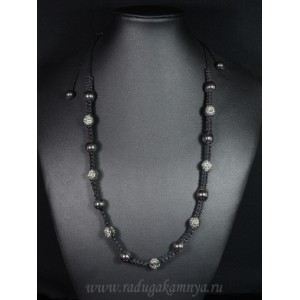 Бусы с шамбалой шарик 10мм цв5, 70см. Бусы с шамбалой шарик 10мм цв5, 70см.