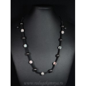 Бусы с шамбалой шарик 10мм цв11, 70см.