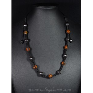 Бусы с шамбалой шарик 10мм цв10, 70см.