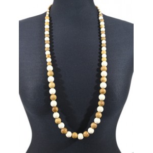 Бусы деревянные Горох 6-13мм, 90см