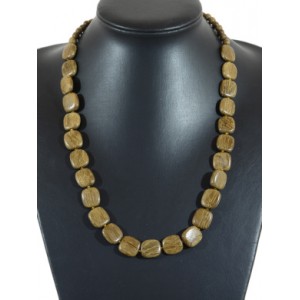 Бусы деревянные Квадрат 14мм, 56см