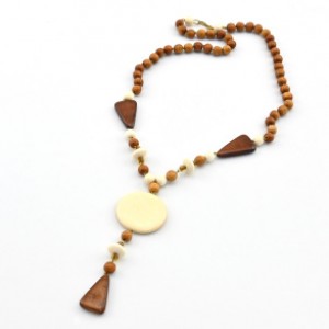 Бусы из дерева с подвеской Облачко, 46см