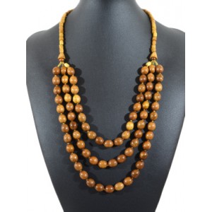 Украшения из дерева - Колье "Кизил 3-рядка", 56см Украшения из дерева - Колье "Кизил 3-рядка", 56см