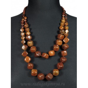 Украшения из дерева - Колье 2нити кубик, 60см Украшения из дерева - Колье 2нити кубик, 60см