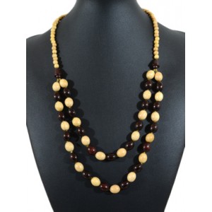 Украшения из дерева - Колье Кизил 2 нити, 53см