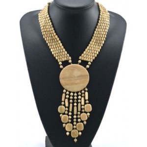 Украшения из дерева - Колье Солнце, 45см