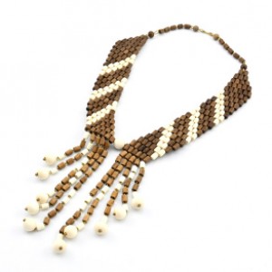 Украшения из дерева - Колье, 44см
