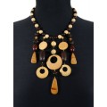 Украшения из дерева - Колье, 45см