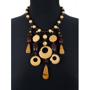 Украшения из дерева - Колье, 45см
