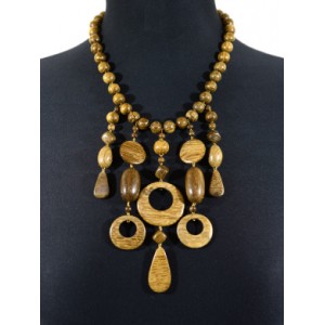 Украшения из дерева - Колье, 46см