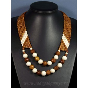 Украшения из дерева - Колье, 54см