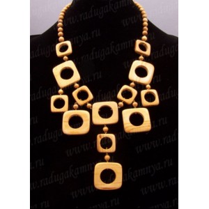 Украшения из дерева - Колье, 56см